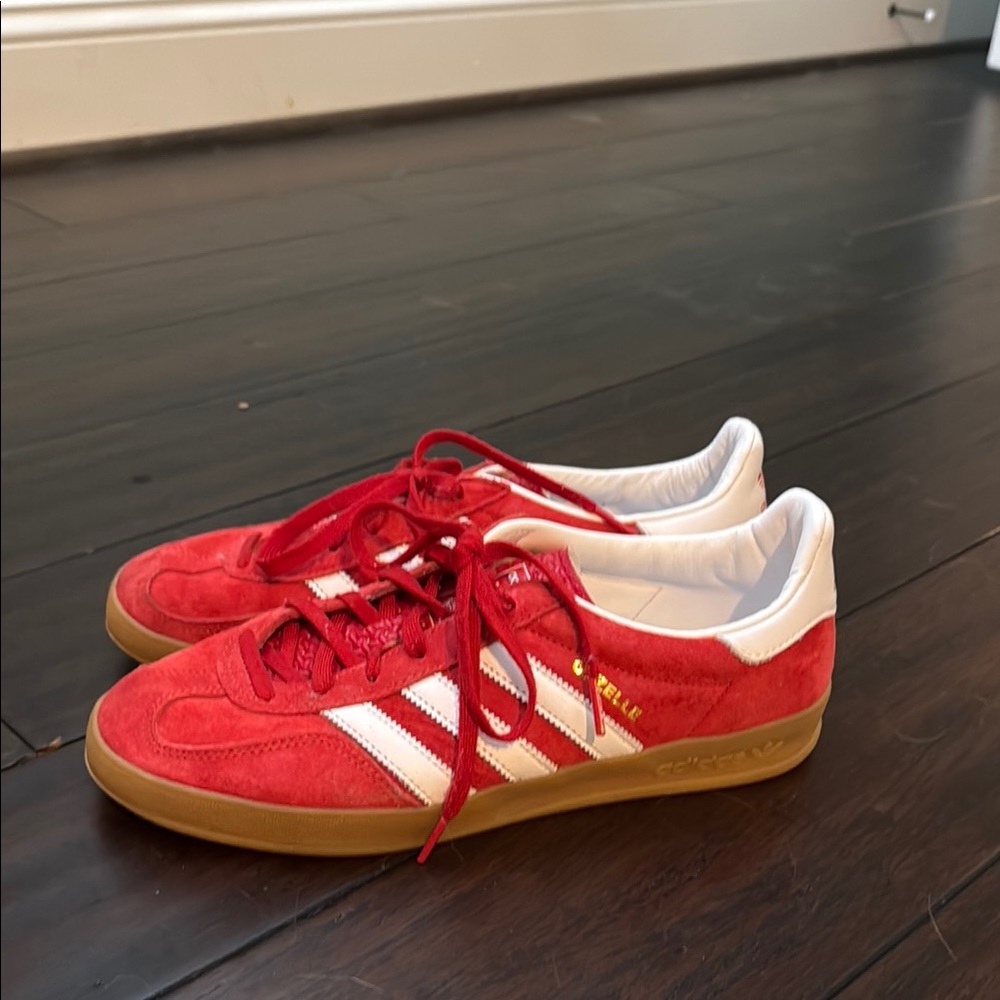 Adidas Red Suede Sneakers